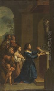 St Cajetan offered to the Virgin by his mother