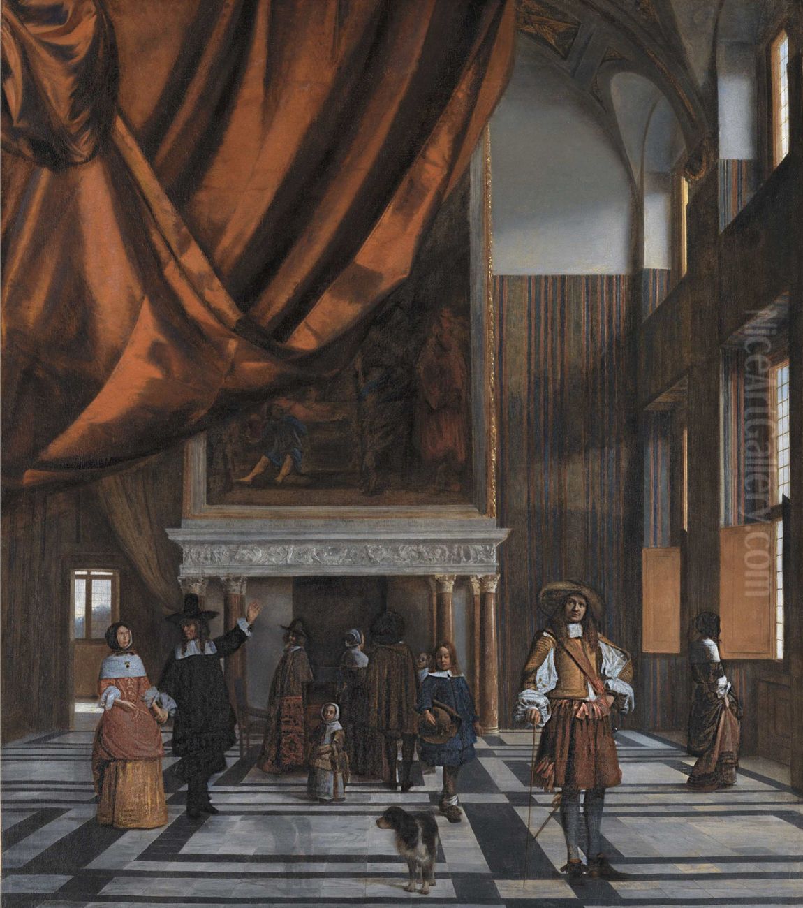 The Council Chamber in Amsterdam Town Hall Oil Painting by Pieter De Hooch