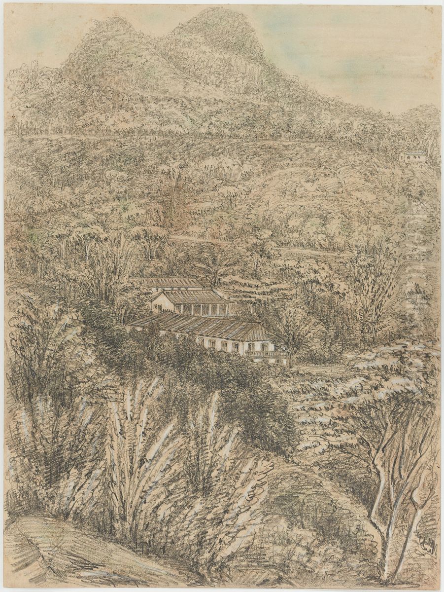 The Spot & Aqueduct from the Pasto - 16th December 1854 Oil Painting by Marguerite Tollemache