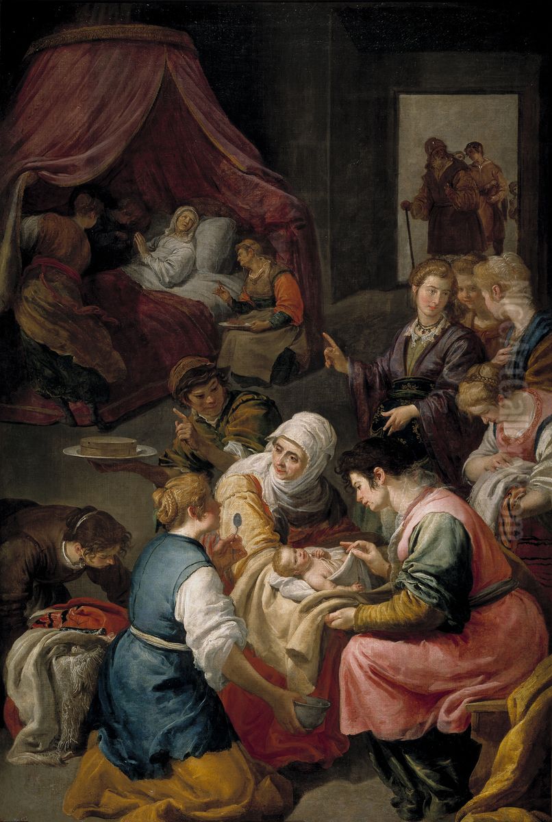 Nacimiento de la Virgen Oil Painting by Jusepe Leonardo
