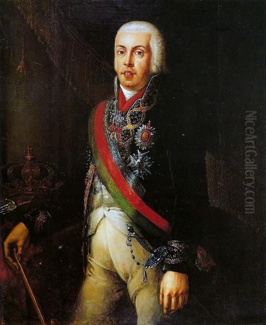 Portrait of John VI of Portugal (1767-1826) Oil Painting by Domingos Sequeira