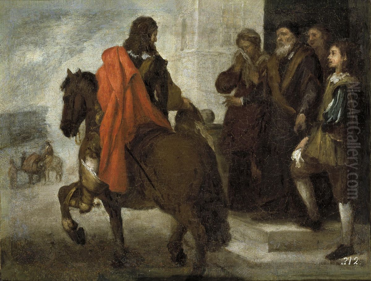 La despedida del hijo prodigo Oil Painting by Bartolome Esteban Murillo