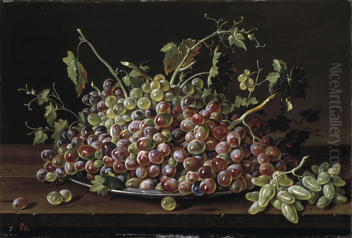 Still Life with Grapes Oil Painting by Luis Egidio Melendez