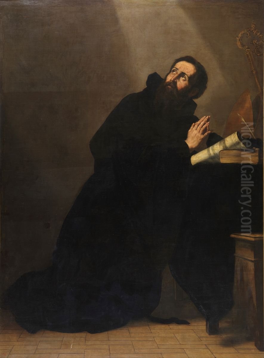 San Agustin en oracion Oil Painting by Jusepe de Ribera