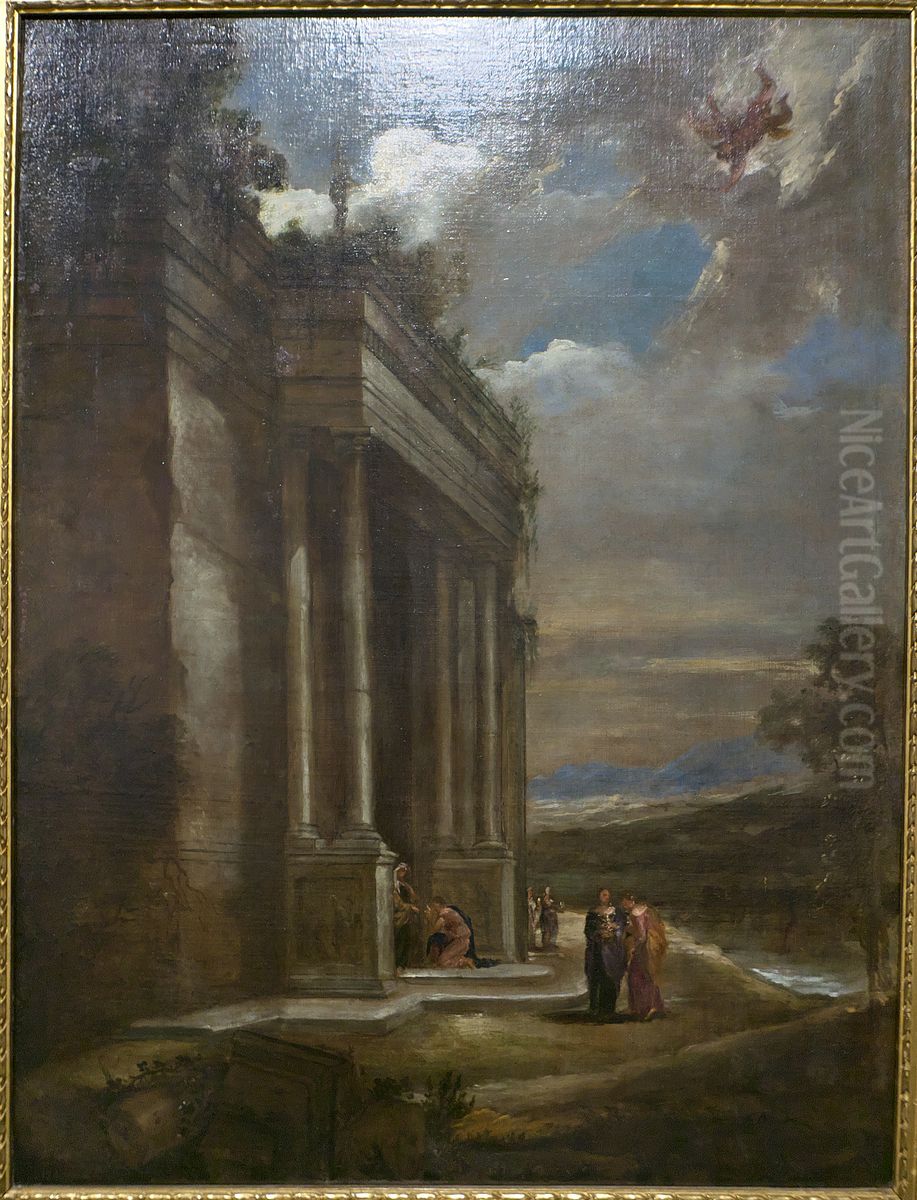 Paisaje con Mercurio y Herse Oil Painting by Juan Bautista Martinez del Mazo