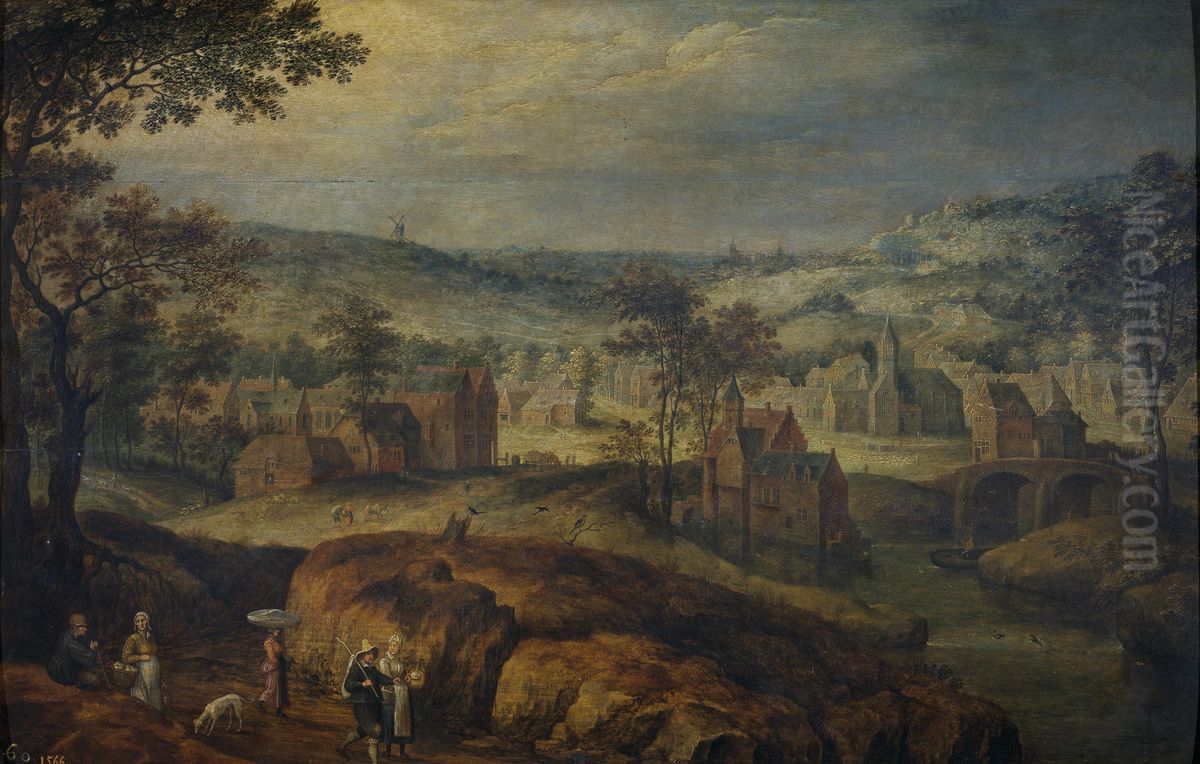 Landscape with village Oil Painting by Jan Brughel