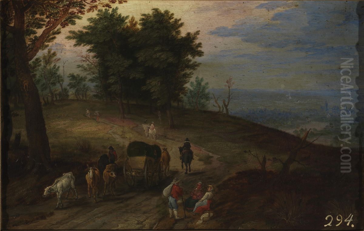 Mountain road Oil Painting by Jan Brughel