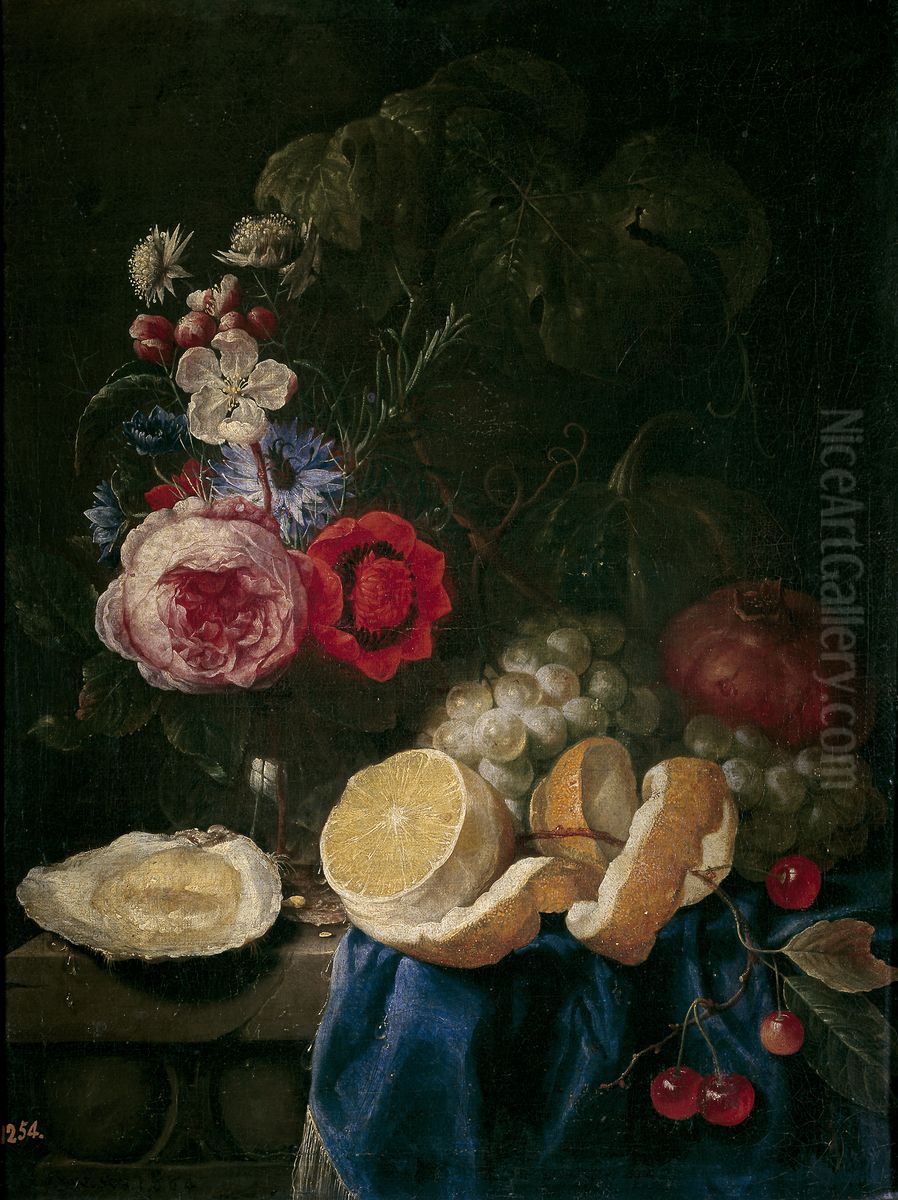 Fruit and flowers Oil Painting by Joris Van Son