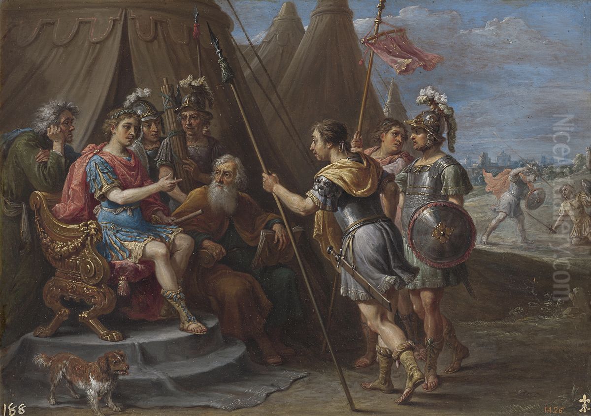 Godofredo y el Consejo escuchan la demanda de Armida Oil Painting by David Teniers the Younger