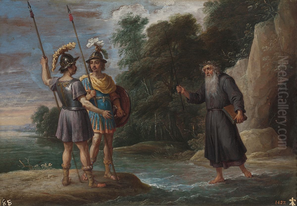 El mago descubre a Carlos y Ubaldo el paradero de Reinaldo (La busqueda de Reinaldo) Oil Painting by David Teniers the Younger
