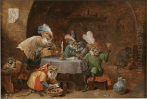 Smoking and drinking monkeys