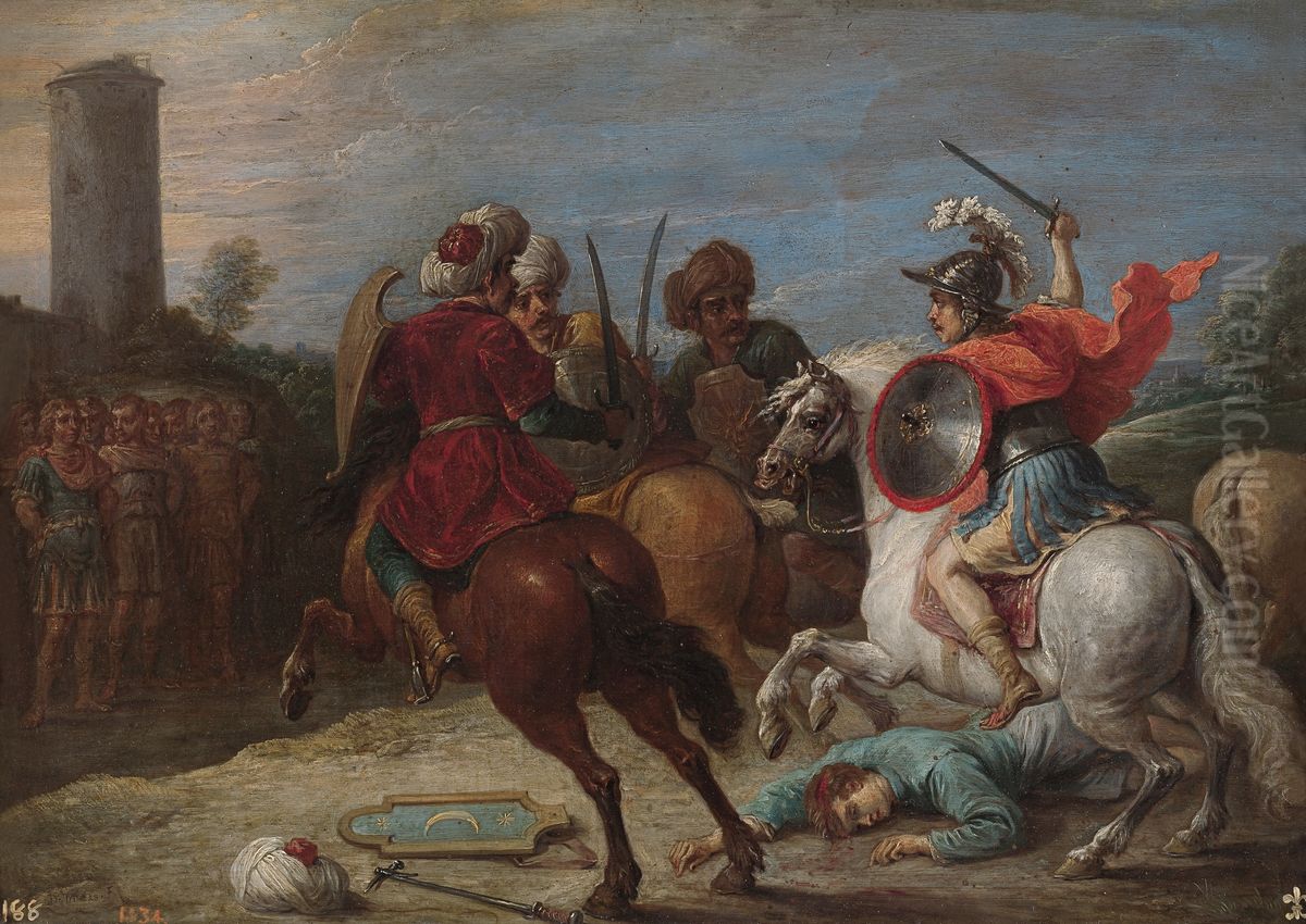 Proezas de Reinaldo frente a los egipcios Oil Painting by David Teniers the Younger