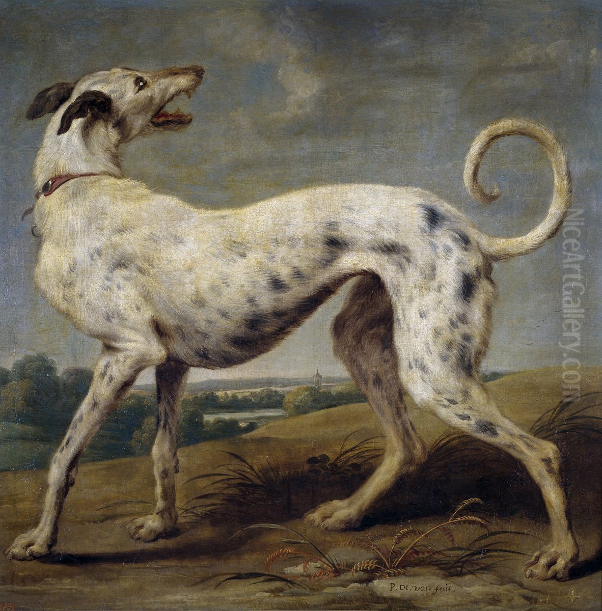 A white greyhound Oil Painting by Paul de Vos