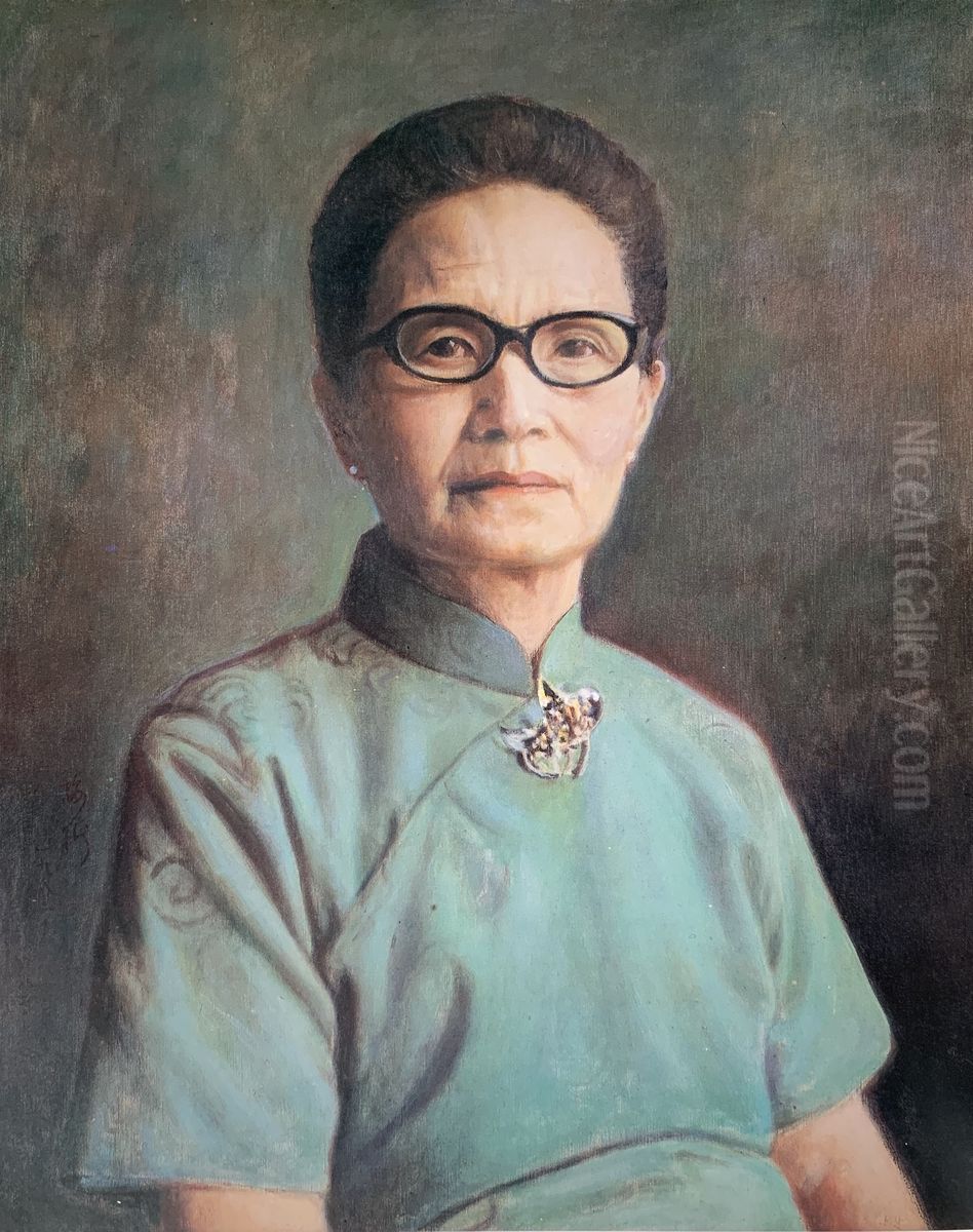 Mrs. Chen Oil Painting by Li Mei-shu