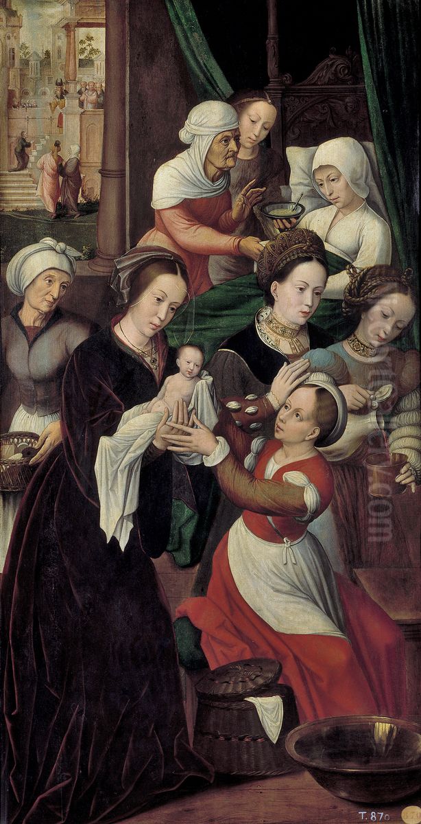 El Nacimiento de la Virgen Oil Painting by Ambrosius Benson