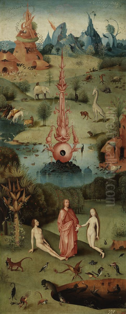 The Garden of Eden. Oil Painting by unknown