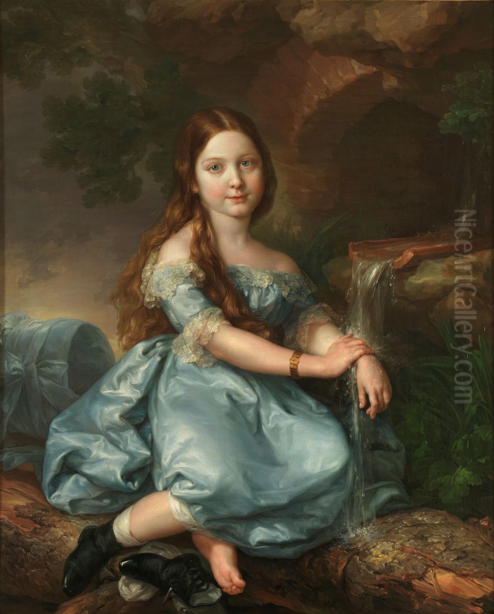 Luisa de Prat y Gandiola, later Marchioness of Barbancon Oil Painting by Vicente Lopez Portana