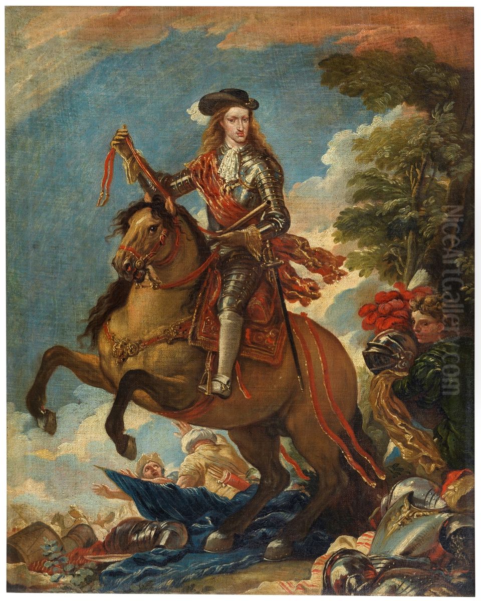 Charles II by horse Oil Painting by Luca Giordano