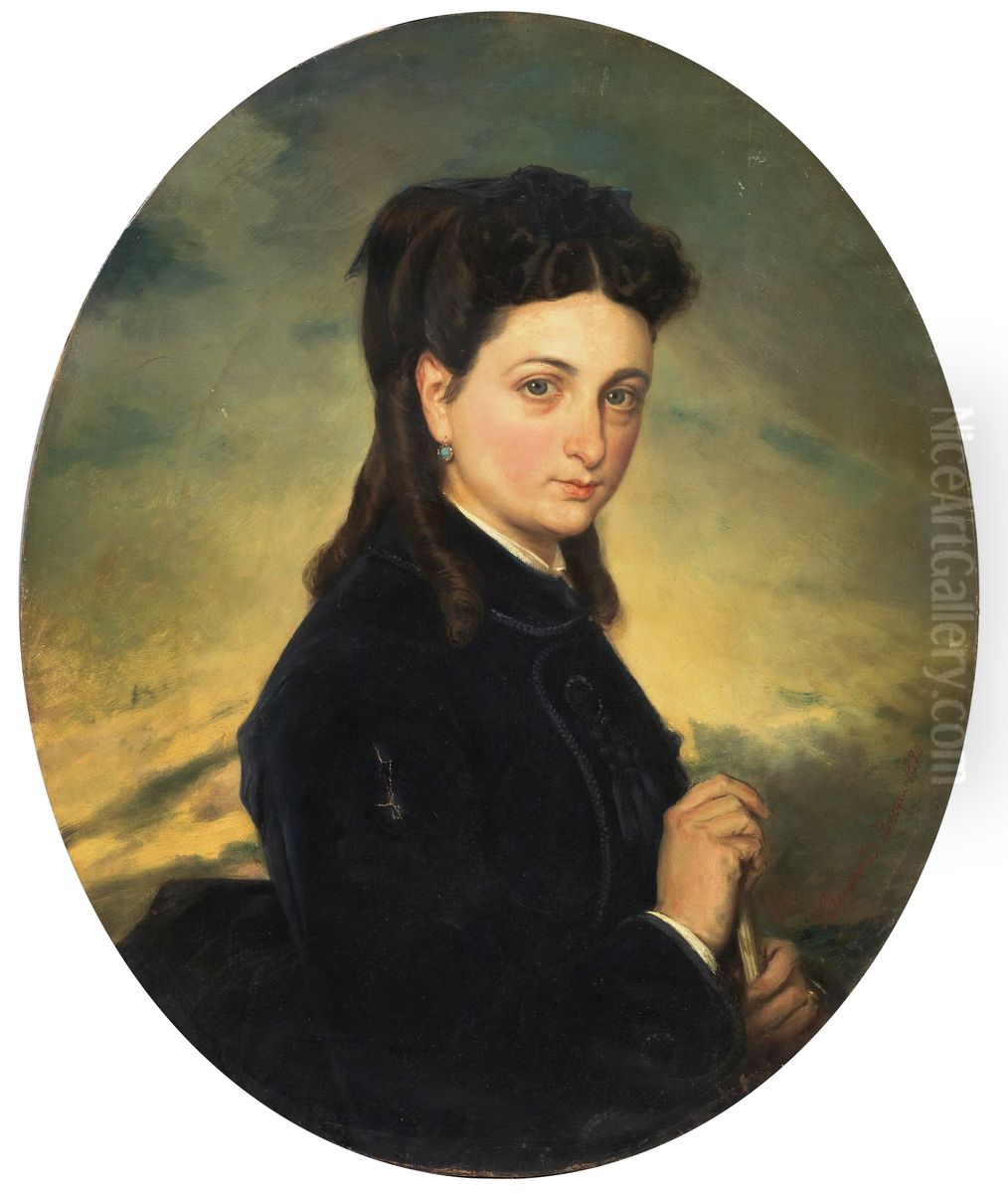 Retrato de senora Oil Painting by Valeriano Becquer