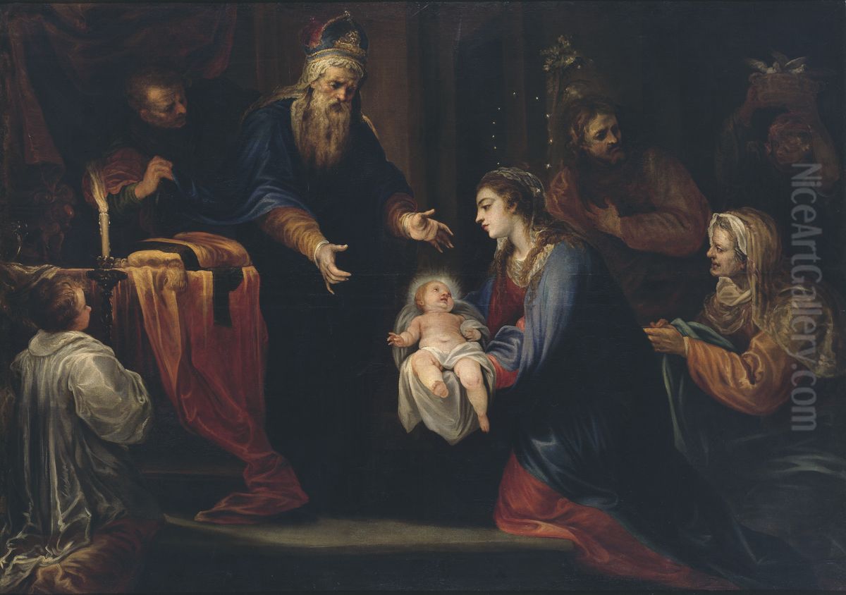 Presentacion de Jesus en el Templo Oil Painting by Francisco Rizi