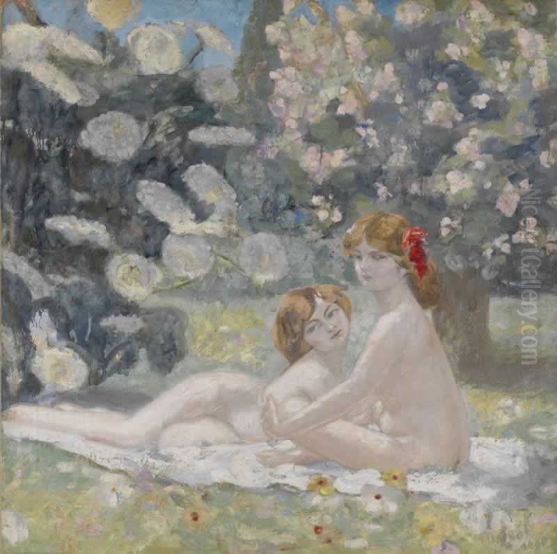 Les Cigales Oil Painting by Jacqueline Marval