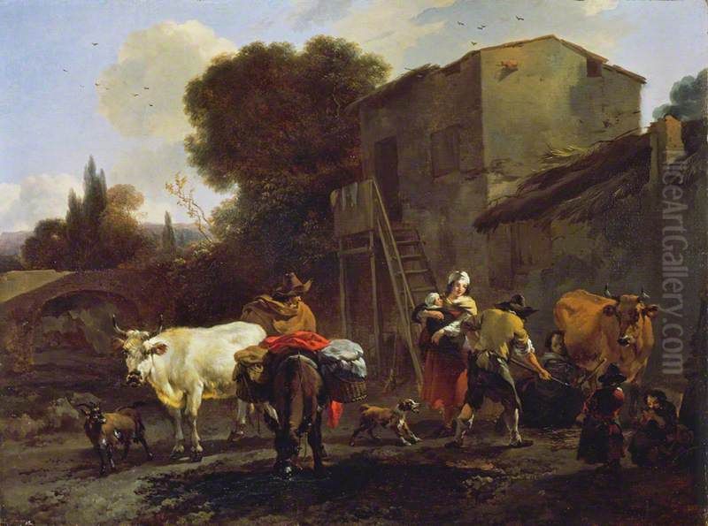 Landscape with Cattle Oil Painting by Nicolaes Pieterszoon Berchem