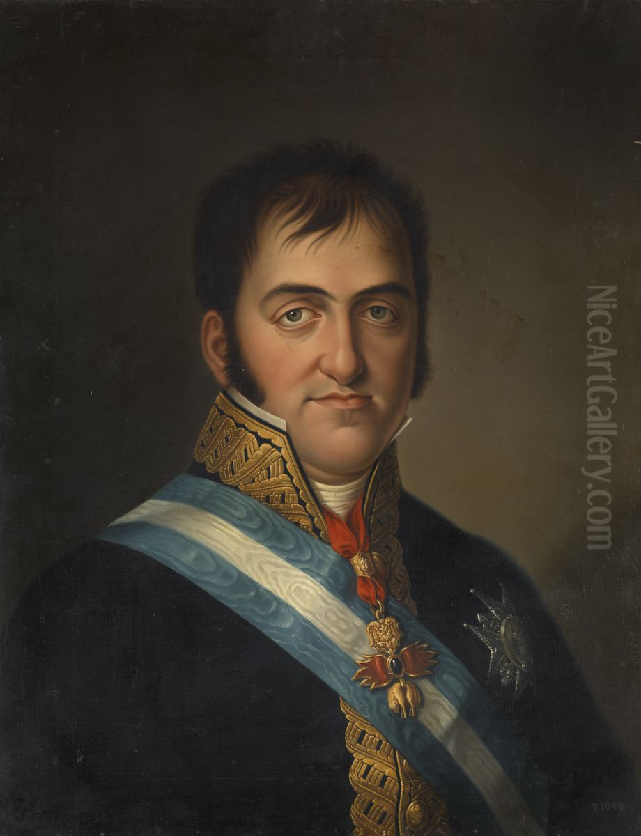 Fernando VII de Espana Oil Painting by Luis de la (El Canario) Cruz y Rios