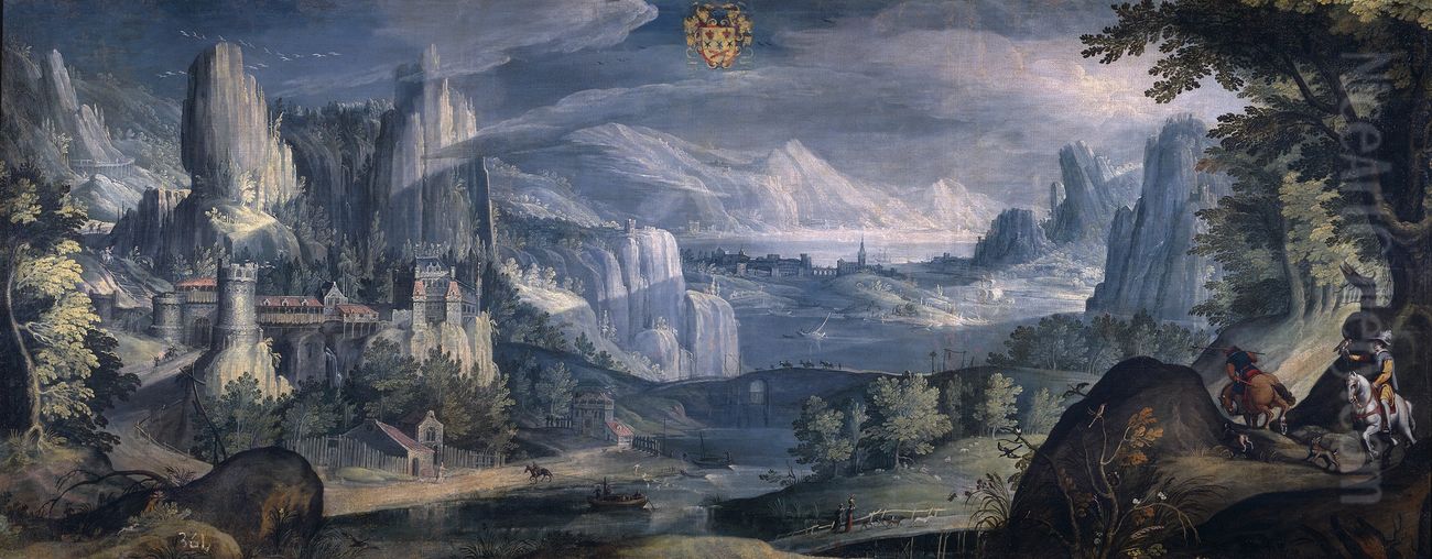 Alpine Landscape Oil Painting by Tobias Verhaecht