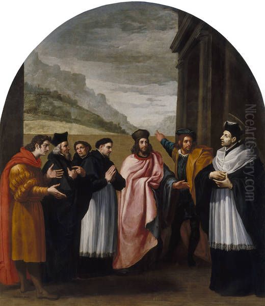 Saint Bruno and His Six Companions Withdraw from Active Life Oil Painting by Vincenzo Carducci