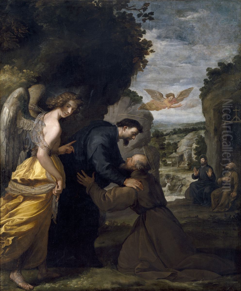 Encuentro de San Juan de Mata y San Felix de Valois Oil Painting by Vincenzo Carducci
