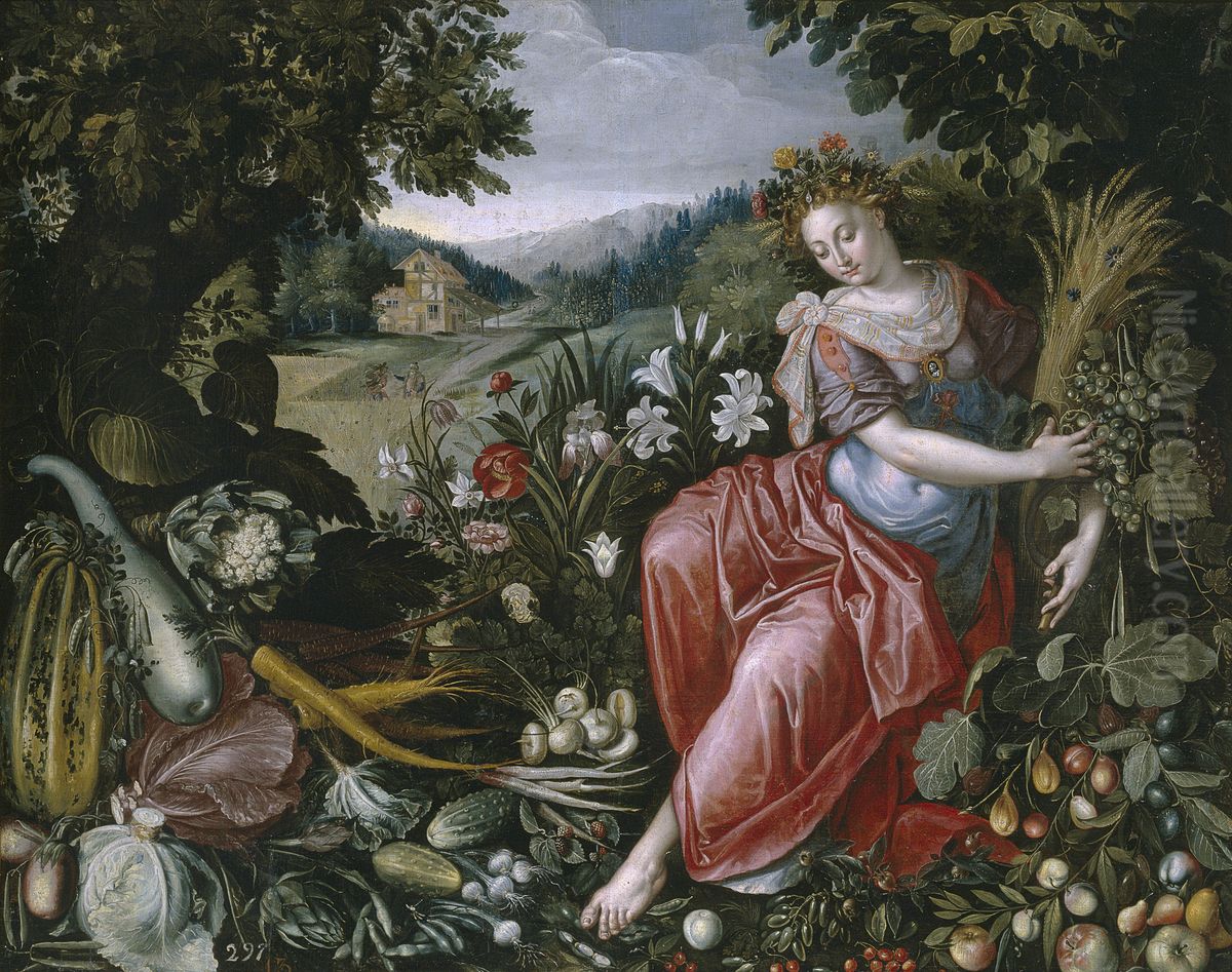 The earth Oil Painting by Maerten De Vos