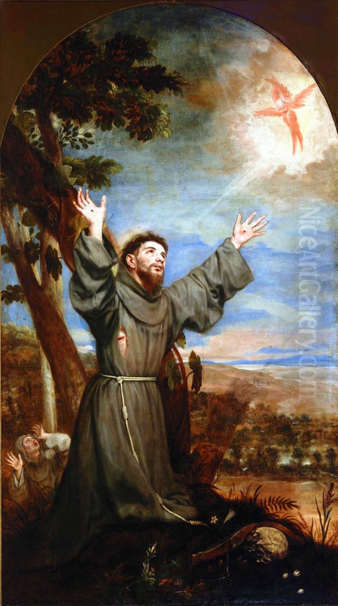 Estigmatizacion de San Francisco de Asis Oil Painting by Alonso Cano