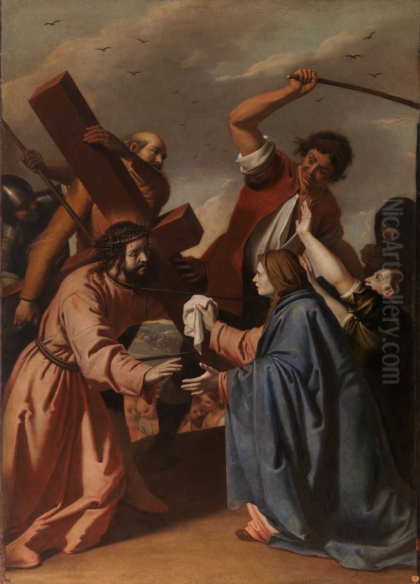 Cristo con la Cruz a cuestas, encuentra a la Veronica Oil Painting by Antonio Arias Fernandez