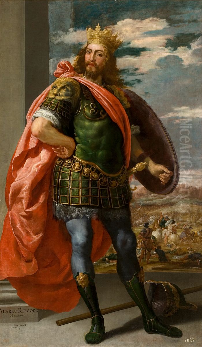 Alarico II, rey godo Oil Painting by Jusepe Leonardo
