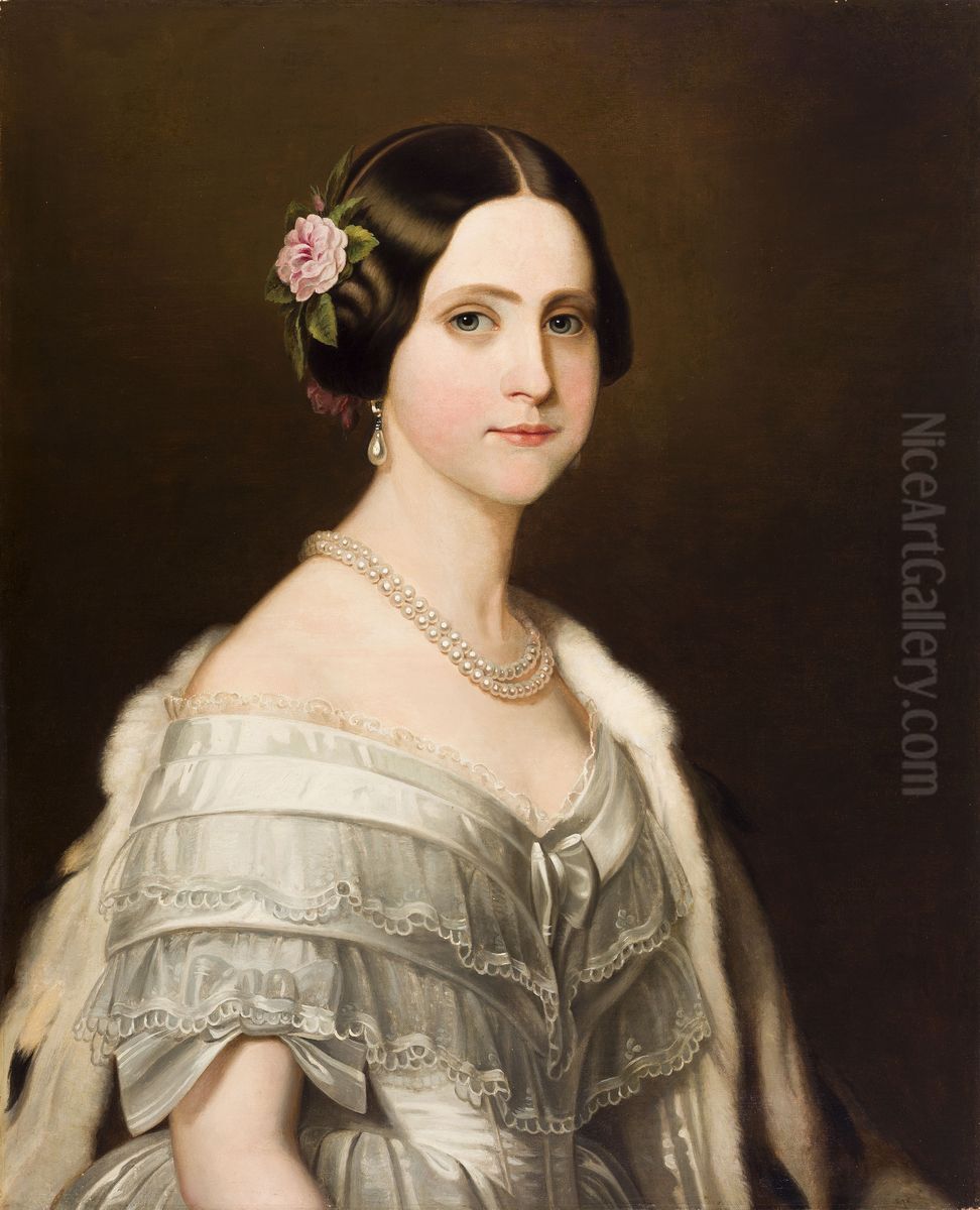 Portrait de S. A. I. Mme. la Princesse Dona Marie Amelie du Bresil Oil Painting by Friedrich Durck