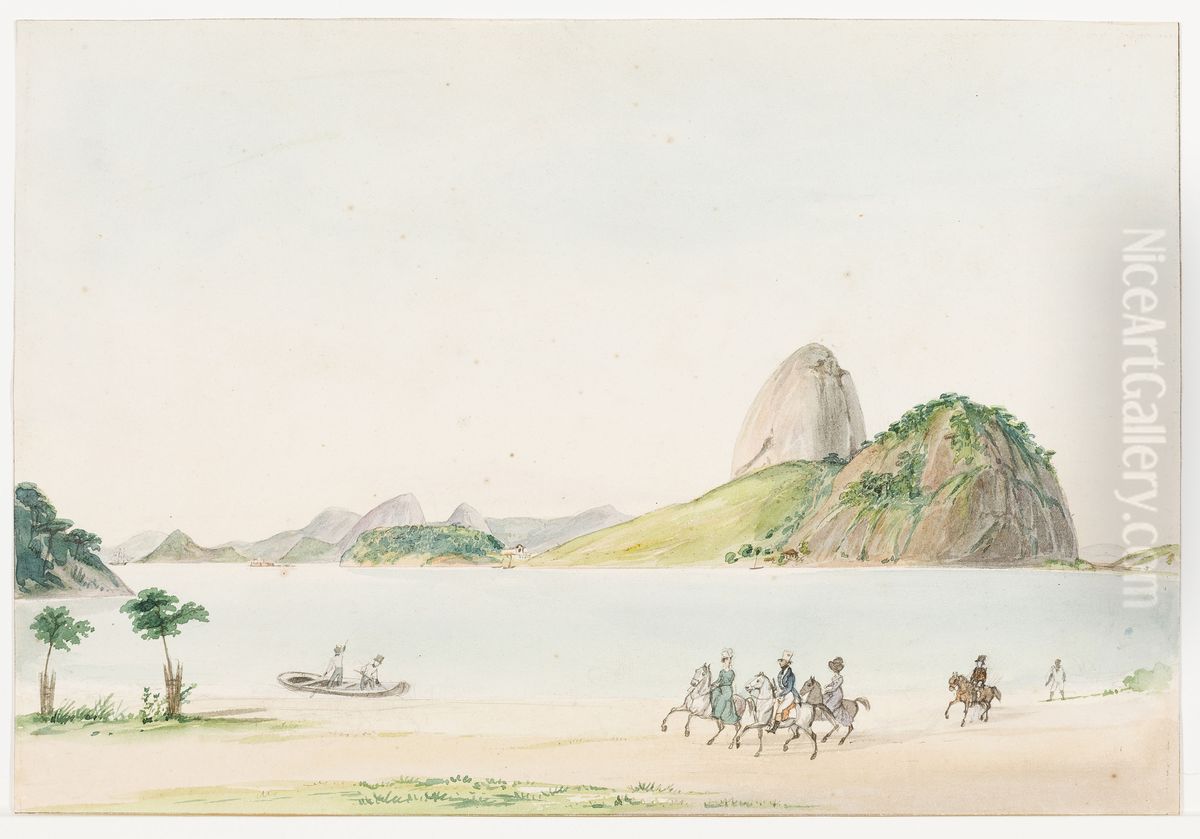 Praia de Botafogo com Pao de Acucar (atribuido) Oil Painting by Brasiliana Iconografica