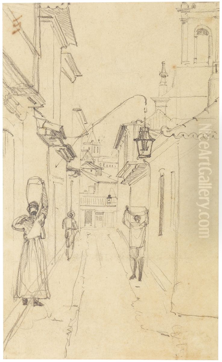 Rua dos Ourives Oil Painting by Charles Landseer
