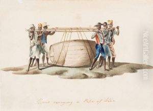 Slaves carryng a Pipe of Wine