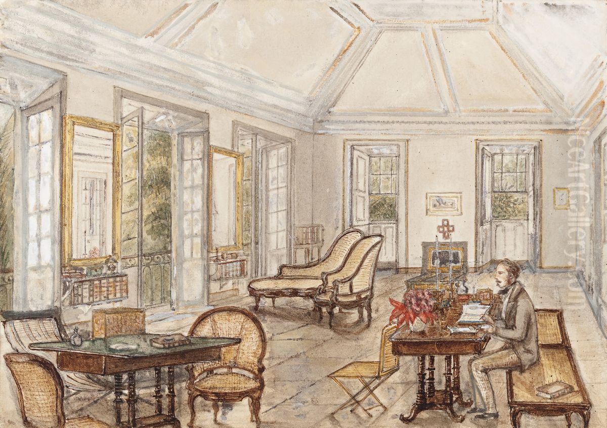 The Spot drawing room. 30th June 1854 Oil Painting by Marguerite Tollemache