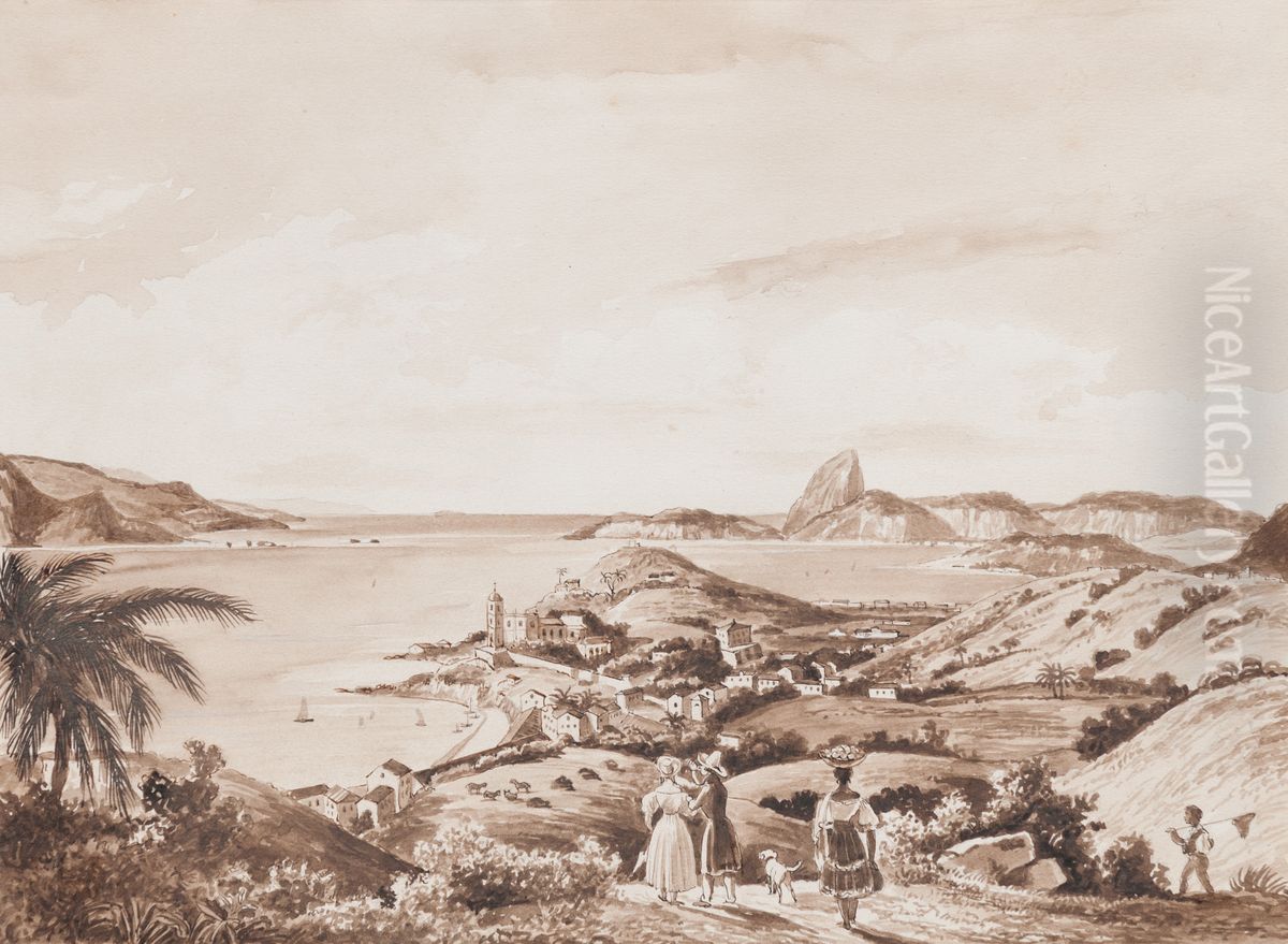 Vista de Nossa Senhora da Gloria e da Baia do Rio de Janeiro Oil Painting by Friedrich Salathe