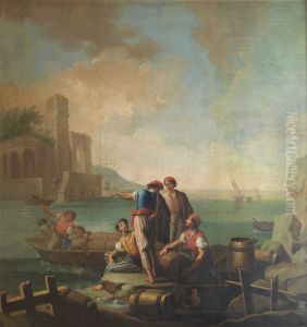 Pescadores junto a un puerto