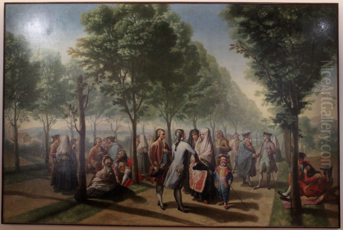 The Paseo de las Delicias Madrid Oil Painting by Ramon Bayeu