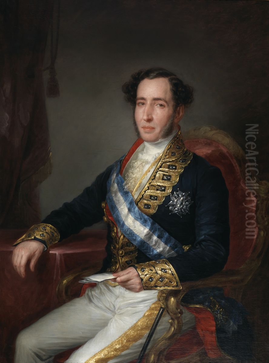 Manuel Seijas Lozano Oil Painting by Jose Gutierrez de la Vega