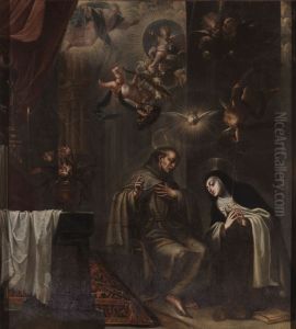 San Pedro de Alcantara confesando a Santa Teresa