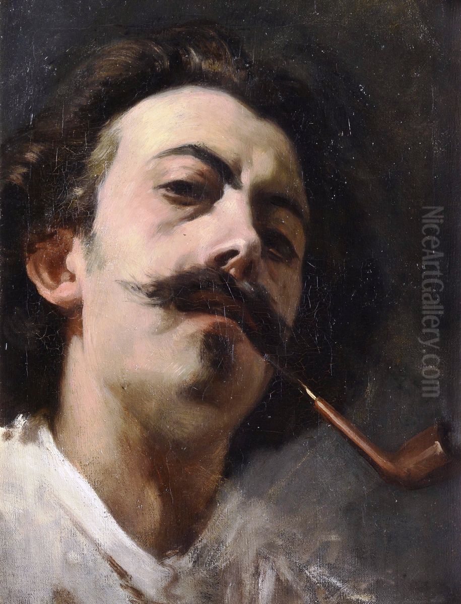 Autorretrato Oil Painting by Llorenc Casanova i Ruiz