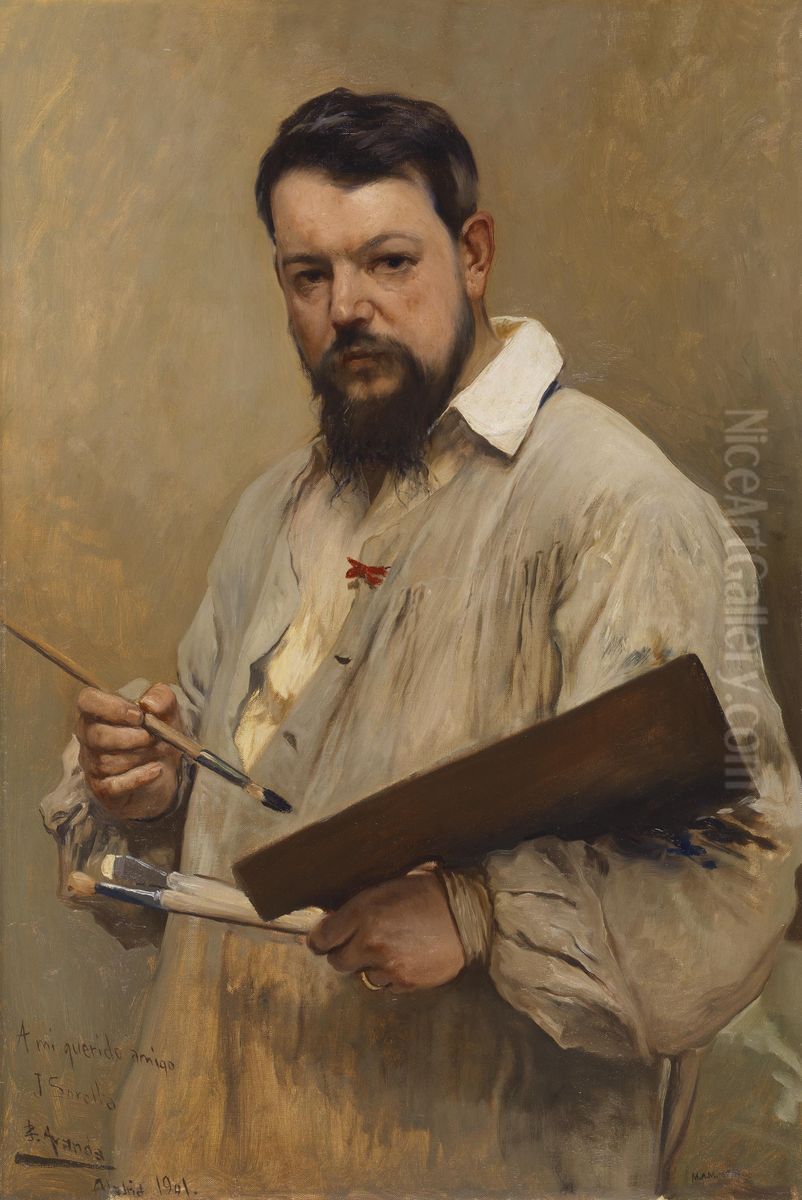 The painter Joaquin Sorolla Oil Painting by Jose Jimenez Aranda
