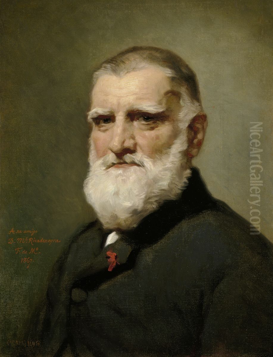 Manuel Rivadeneyra Oil Painting by Federico de Madrazo y Kuntz