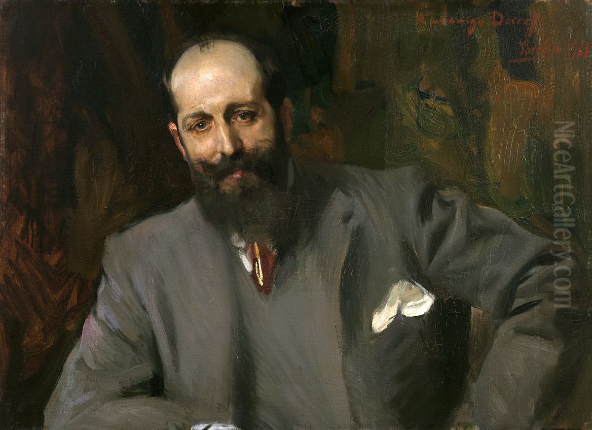 El doctor Joaquin Decref y Ruiz Oil Painting by Joaquin Sorolla