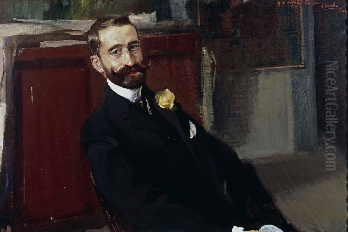 Portrait of Jacinto Felipe Picon y Pardinas Oil Painting by Joaquin Sorolla