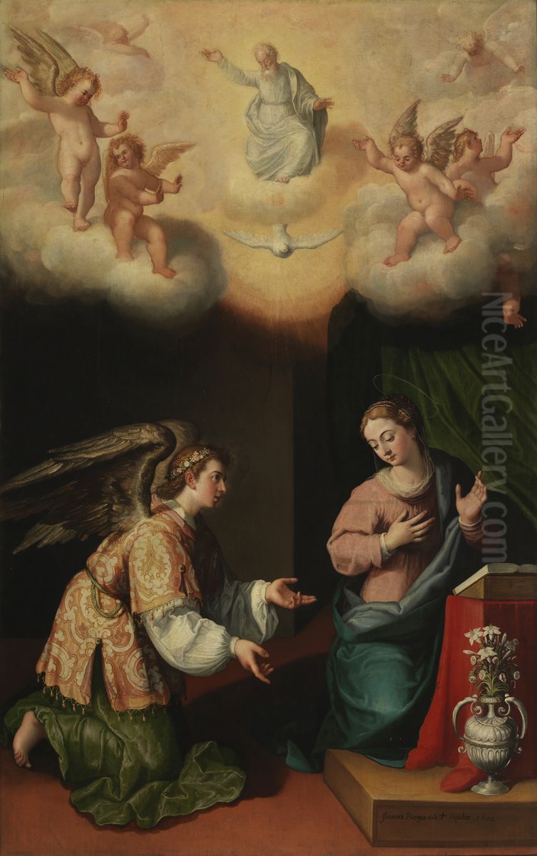 La Anunciacion Oil Painting by Juan Pantoja de la Cruz